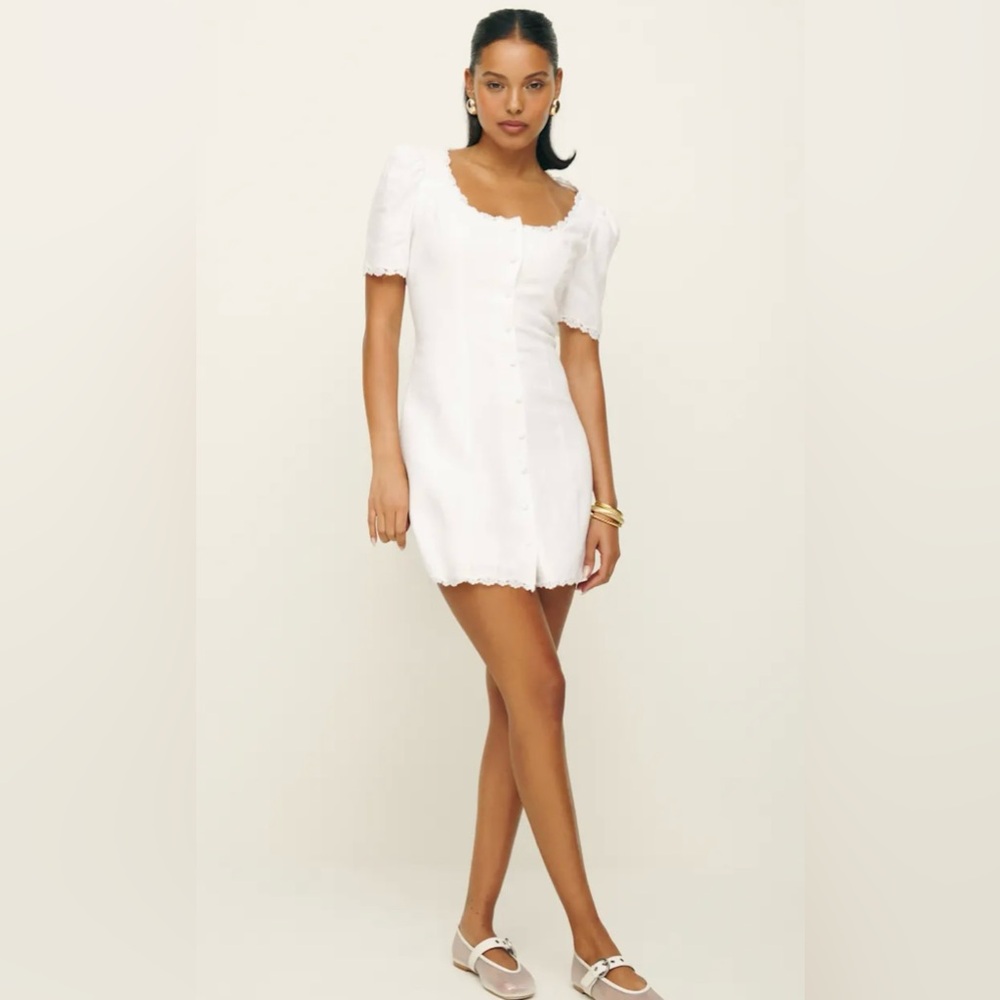 Reformation - Anabella White Linen Dress